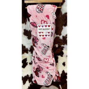 Valentine Pink Cowboy Full/Queen Fleece Blanket